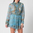 Zimmermann Women's Fiesta Ruffle Playsuit - Blue Paisley