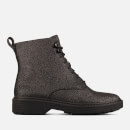 Clarks Women's Witcombe Hi 2 Glitter Leather Lace Up Boots - Black Glitter
