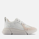Clarks Women's Tricomet Lace Croc Print Leather Trainers - White