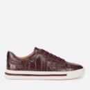 Clarks Women's Un Maui Lace Leather Low Top Trainers - Burgundy