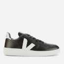 Veja Men's V-10 Leather Trainers - Black/White/White Sole