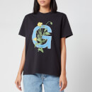 Ganni Women's Logo Flower T-Shirt - Black