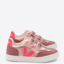 Veja Toddlers' V-12 Velcro Trainers - Nacre/Rose/Fluo