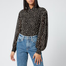 Ganni Women's Printed Georgette Top - Black