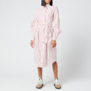 Ganni Women's Stripe Cotton Shirt Dress - Lollipop