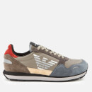 Emporio Armani Men's Logo Running Style Trainers - Beige