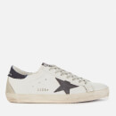 Golden Goose Deluxe Brand Men's Superstar Leather Trainers - White/Dark Blue/Night Blue