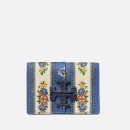 Tory Burch Women's Mcgraw Floral Tri-Fold Mini Wallet - Blue Tea Rose Border