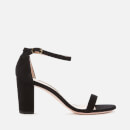 Stuart Weitzman Women's Nearlynude Suede Block Heeled Sandals - Black
