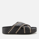 Simon Miller Women's Spur Leather Slide Sandals - Black/Studs