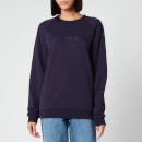 Balmain Women's Satin Logo Sweatshirt - Navy