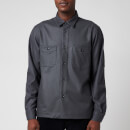Officine Generale Men's Barry Flannel Shirt - Solid Grey
