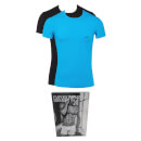 Emporio Armani Men's Monogram Twin Pack T-Shirts - Blue