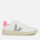 Veja Women's V-12 Leather Trainers - Extra White/Oxford Grey/Sari
