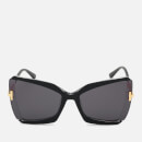 Tom Ford Women's Oversized Square Frame Sunglasses - Black/Crystal/Smoke