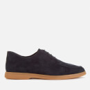 Canali Men's Gum Sole Apron Lace Suede Derby Shoes - Navy