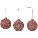Broste Copenhagen Glitter Bauble - Set of 3 - Red