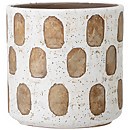Bloomingville Dash Pattern Flower Pot - White/Terracotta