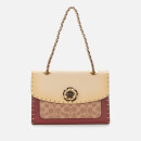 Coach Women's Signature Border Rivets Parker Shoulder Bag - Tan Ice Yellow Multi