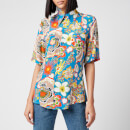 Simon Miller Women's Bandera Shortsleeve Shirt - Blue Floral Print