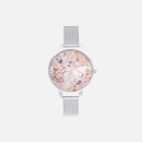 Olivia Burton Women's Abstract Floral Demi Mesh Watch - Silver & Rose Gold