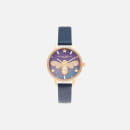 Olivia Burton Women's Sparkle Bee Mop Midi Dial Watch - Navy & Gold