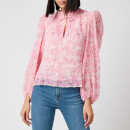 Ganni Women's Printed Georgette Top - Sweet Lilac