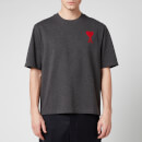 AMI Men's Embroidered Chain Stitch De Coeur T-Shirt - Heather Grey