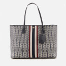 Tory Burch Women's Gemini Link Canvas Top-Zip Tote Bag - Tory Navy Gemini Link