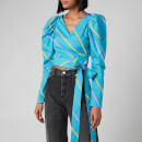 ROTATE Birger Christensen Women's Bridget Top - 80s Stripe AOP