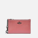Coach New York Women's Colorblock Leather Zip Chain Card Case - Vintage Pink Multi