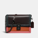 Coach Women's Colorblock Snake Trim Hutton Shoulder Bag - Oak Ginger Multi