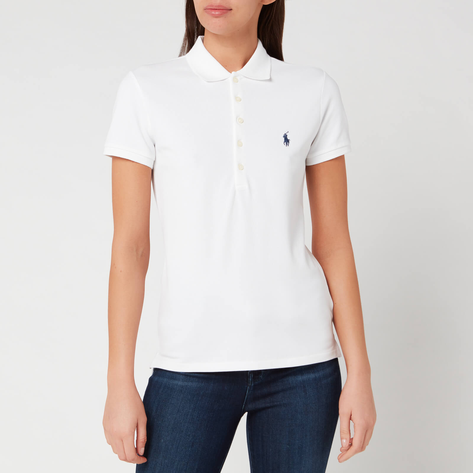 Women's white fitted ralph lauren shirt clearance