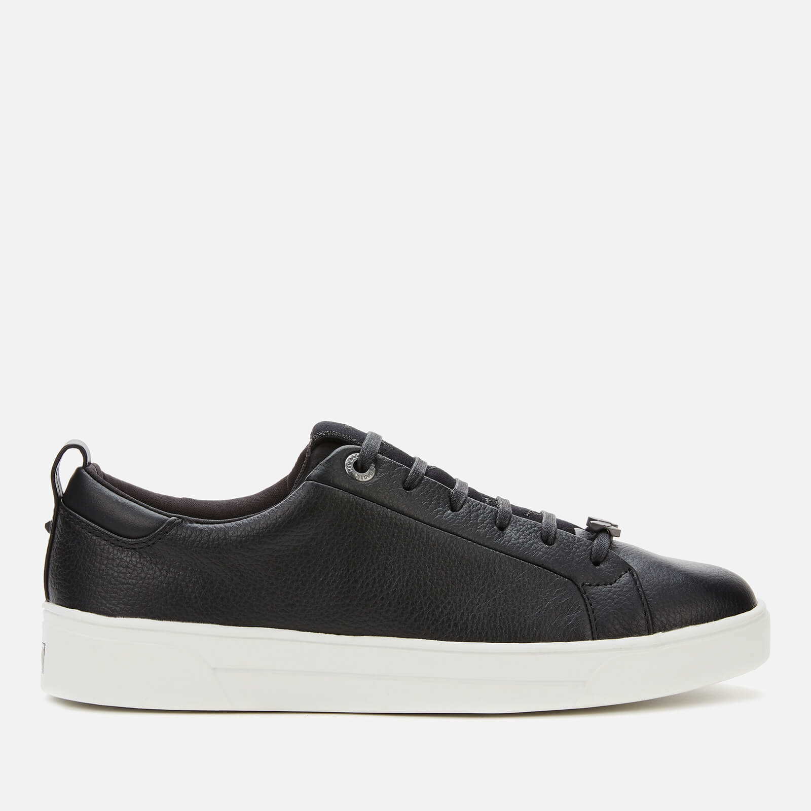 leather black trainers womens