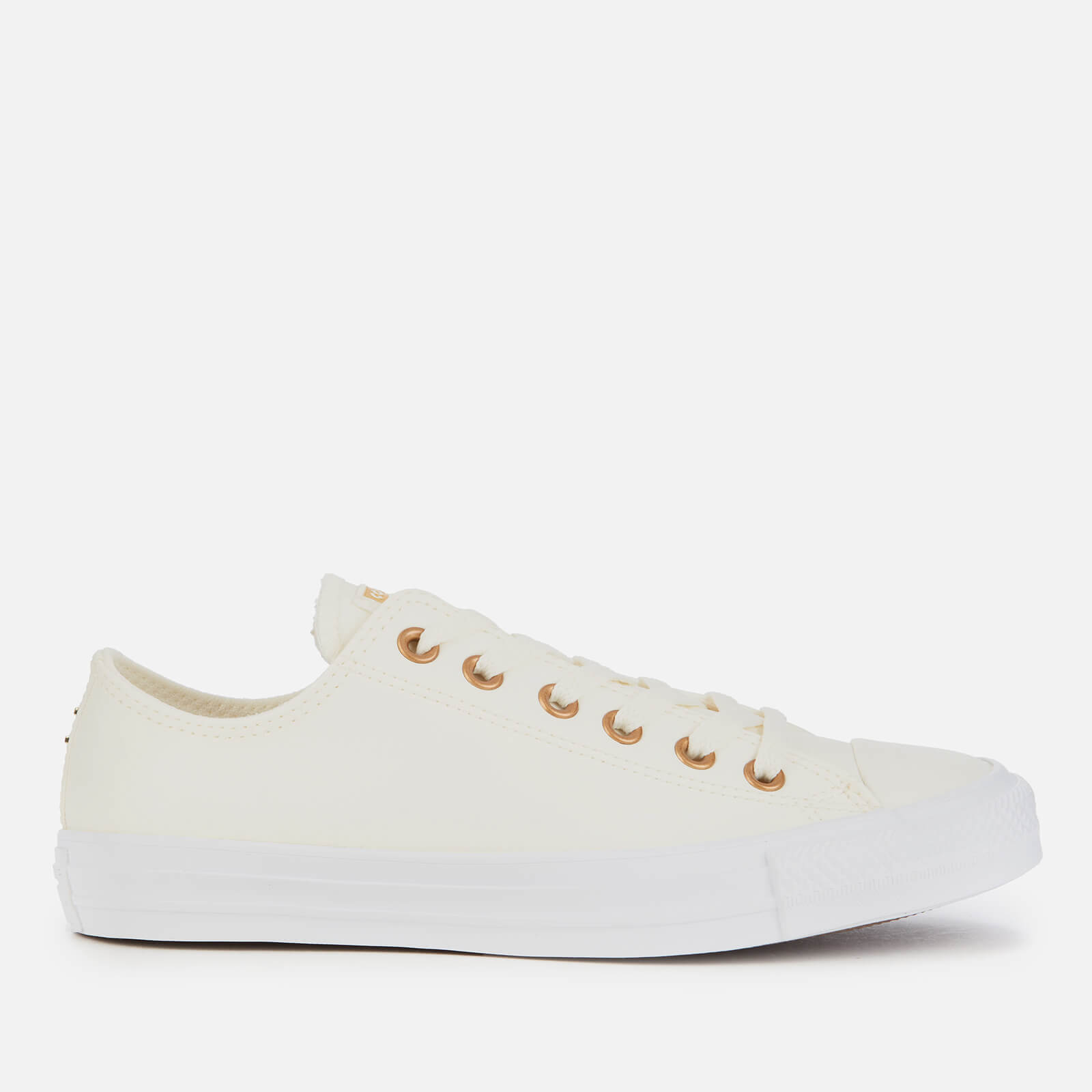 converse white & gold chuck taylor all star craft ox trainers