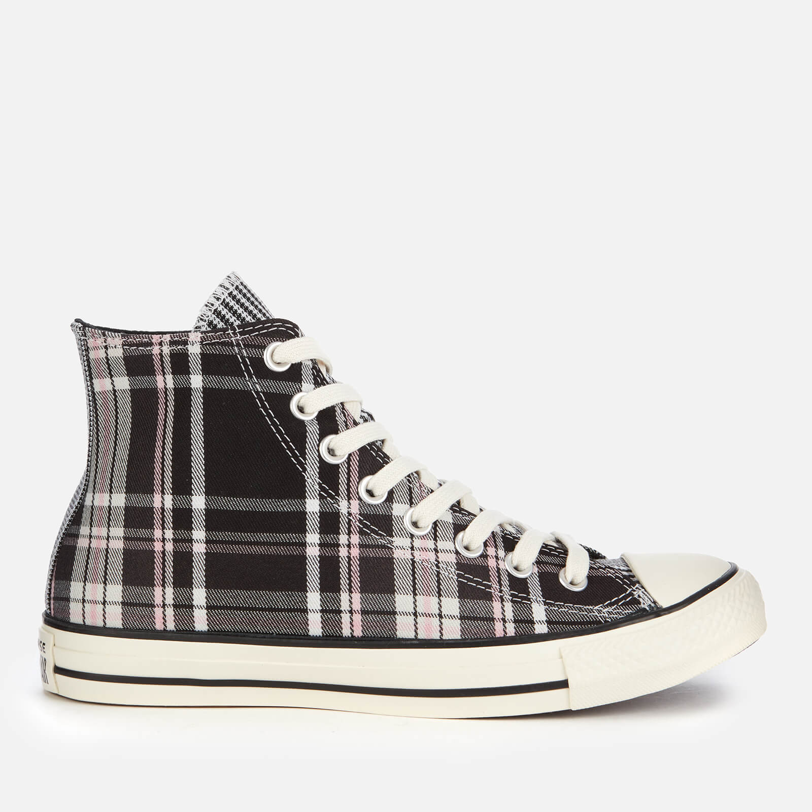 black and white plaid converse
