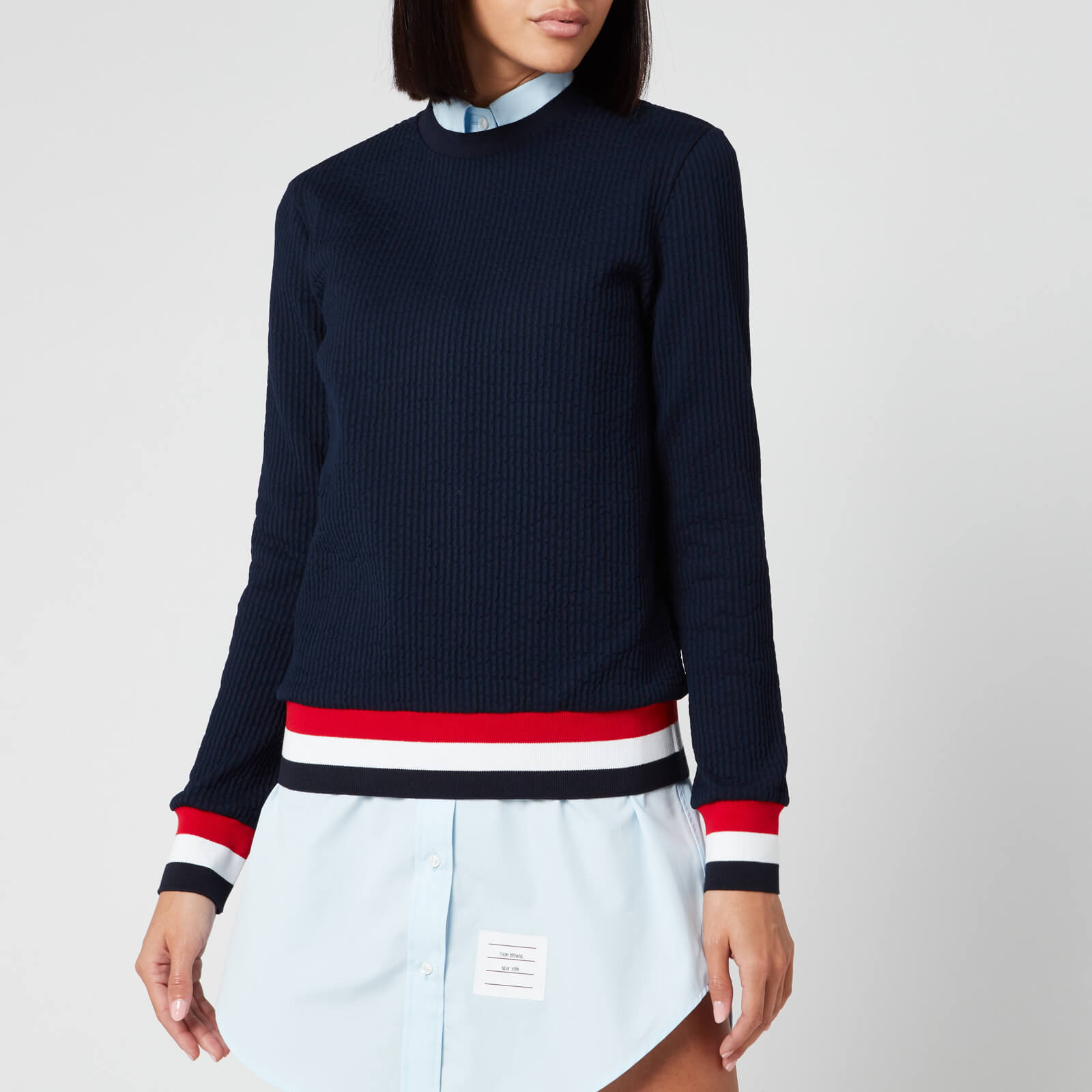 thom browne navy sweatshirt