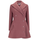 Carven Women's Caban Woollen Buttoned Coat - Old Pink