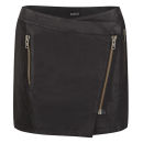 2NDDAY Women's Zip Leather Skirt - Black