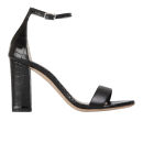 Kurt Geiger Women's Isabella Leather/Croc Print Heeled Sandals - Black