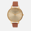 Olivia Burton Women's Big Dial Watch - Tan/Gold