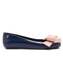 Melissa Women's Space Love Ribbon Bow Ballet Flats - Navy/Nude