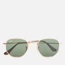 Ray-Ban Hexagonal Metal Frame Sunglasses - Gold/Green