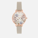 Olivia Burton Women's Enchanted Garden Watch - Grey/Rose Gold