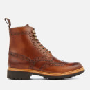 Grenson Men's Fred Hand Painted Leather Commando Sole Lace Up Boots - Tan