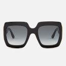 Gucci Women's Large Square Frame Sunglasses - Black/Grey