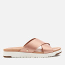 UGG Women's Kari Metallic Cross Strap Slide Sandals - Rose Gold