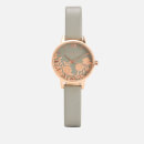 Olivia Burton Women's Lace Detail Watch - Grey/Rose Gold