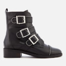 Carvela Women's Sparse Leather Buckle Biker Boots - Black