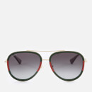 Gucci Women's Metal Aviator Sunglasses - Gold/Green